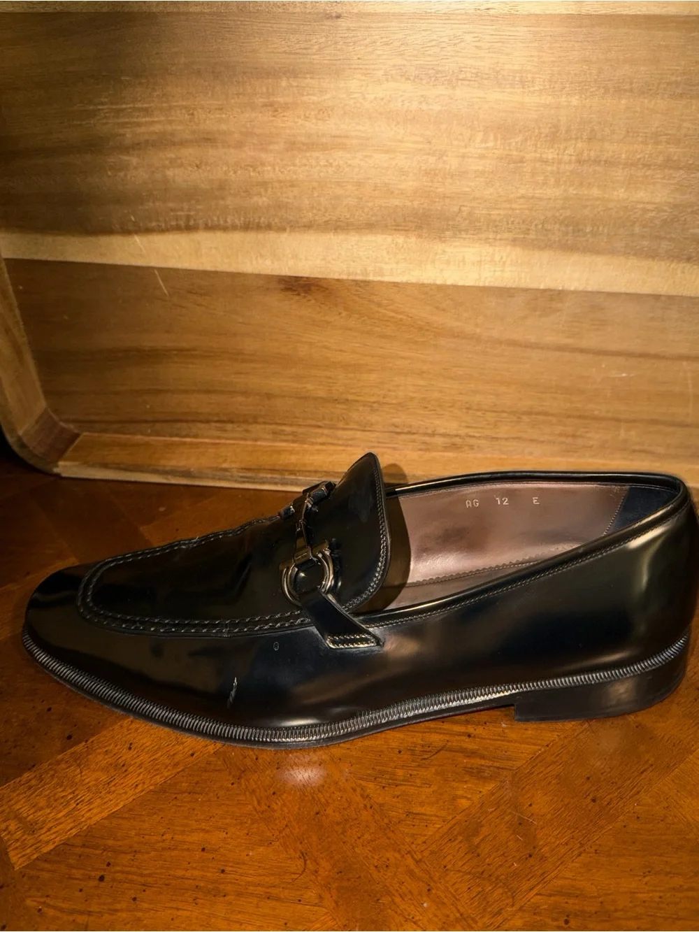 Salvatore Ferragamo Black Leather Bit Loafers with Gancini Bit Detail
